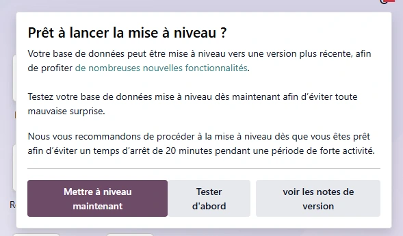 Invitation d'Odoo à migrer 